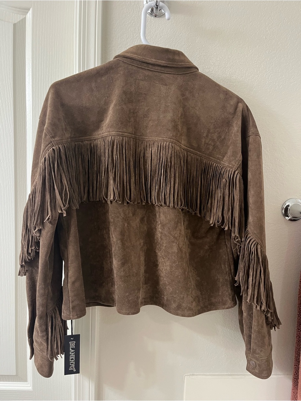 Blank NYC Brown Fringe Suede Cropped Jacket - Picture 3 of 5